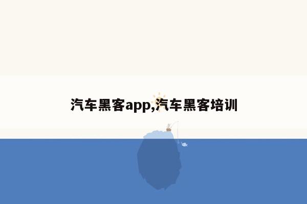 汽车黑客app,汽车黑客培训