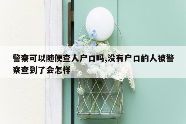 警察可以随便查人户口吗,没有户口的人被警察查到了会怎样