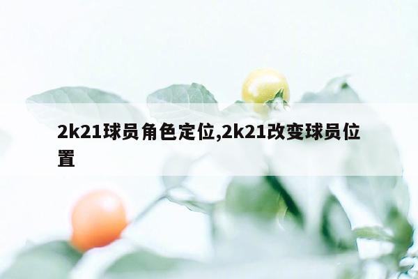 2k21球员角色定位,2k21改变球员位置