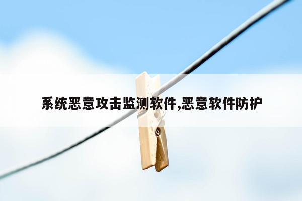 系统恶意攻击监测软件,恶意软件防护