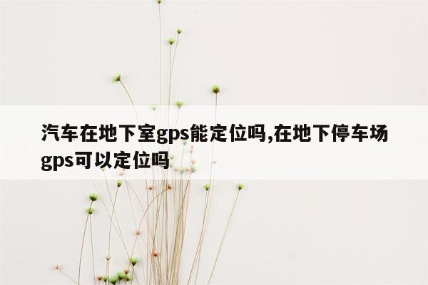 汽车在地下室gps能定位吗,在地下停车场gps可以定位吗