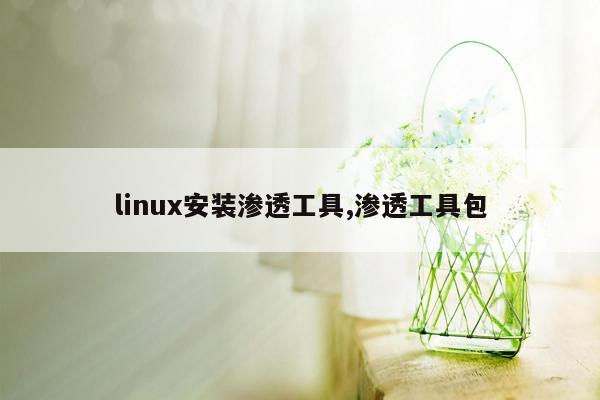 linux安装渗透工具,渗透工具包