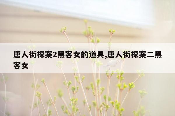 唐人街探案2黑客女的道具,唐人街探案二黑客女