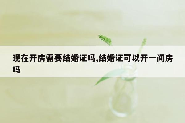 现在开房需要结婚证吗,结婚证可以开一间房吗