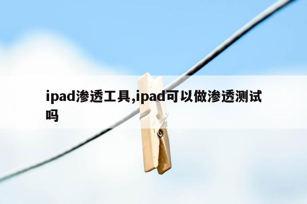 ipad渗透工具,ipad可以做渗透测试吗