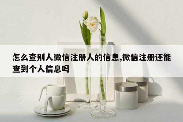 怎么查别人微信注册人的信息,微信注册还能查到个人信息吗