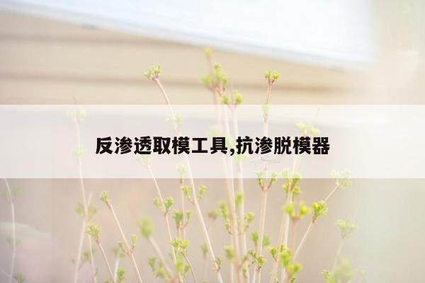 反渗透取模工具,抗渗脱模器