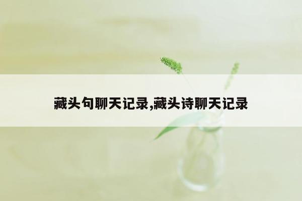 藏头句聊天记录,藏头诗聊天记录