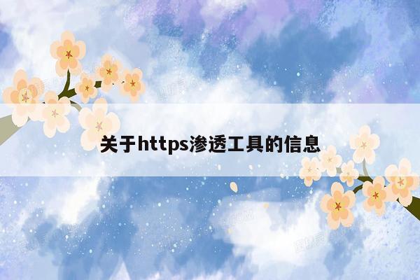 关于https渗透工具的信息