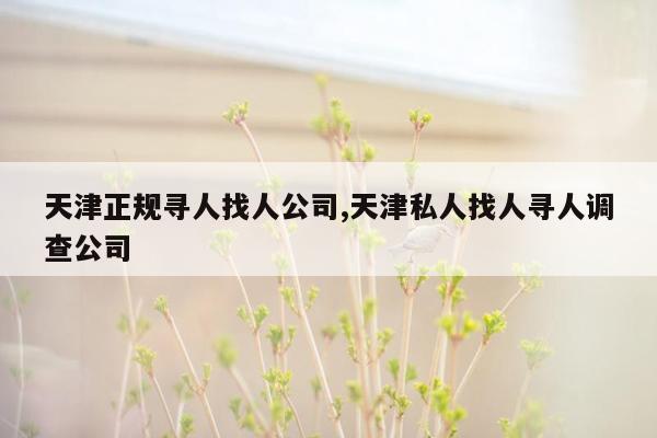 天津正规寻人找人公司,天津私人找人寻人调查公司