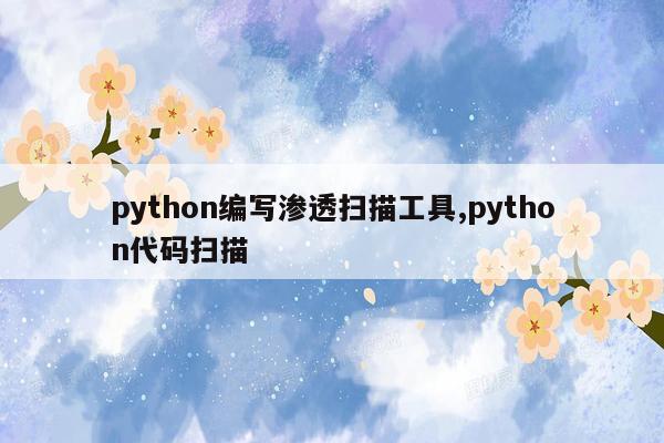 python编写渗透扫描工具,python代码扫描