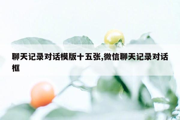 聊天记录对话模版十五张,微信聊天记录对话框