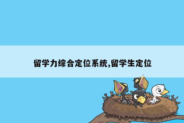 留学力综合定位系统,留学生定位