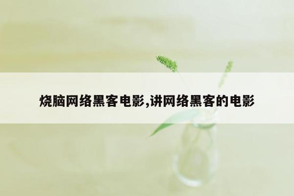 烧脑网络黑客电影,讲网络黑客的电影