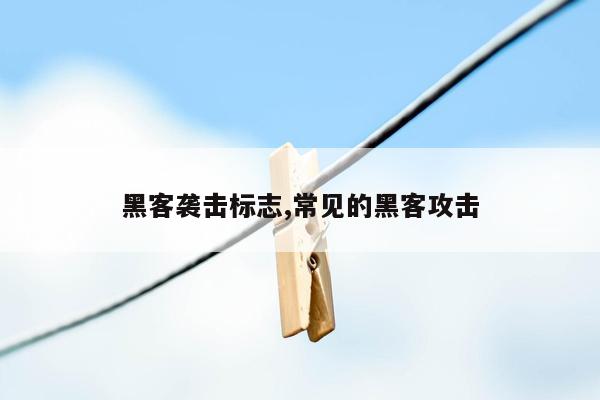 黑客袭击标志,常见的黑客攻击