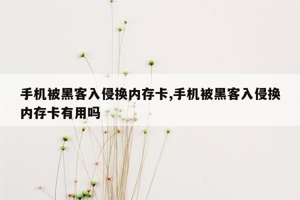 手机被黑客入侵换内存卡,手机被黑客入侵换内存卡有用吗