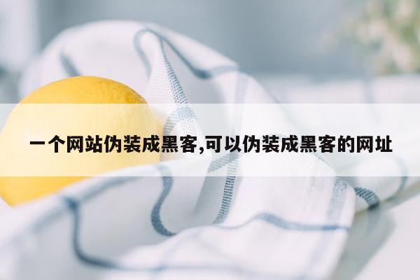 一个网站伪装成黑客,可以伪装成黑客的网址