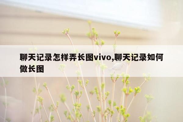 聊天记录怎样弄长图vivo,聊天记录如何做长图