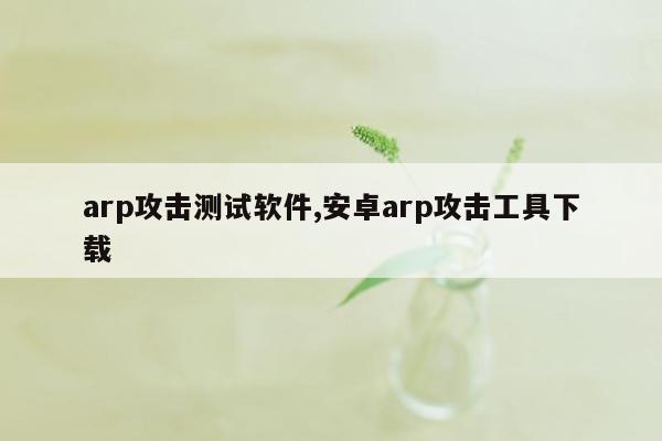 arp攻击测试软件,安卓arp攻击工具下载