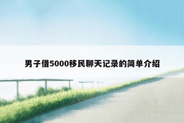 男子借5000移民聊天记录的简单介绍