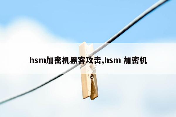 hsm加密机黑客攻击,hsm 加密机