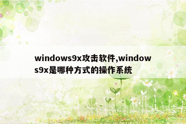 windows9x攻击软件,windows9x是哪种方式的操作系统