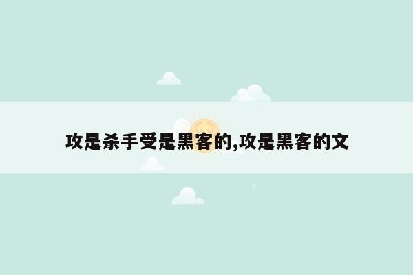 攻是杀手受是黑客的,攻是黑客的文