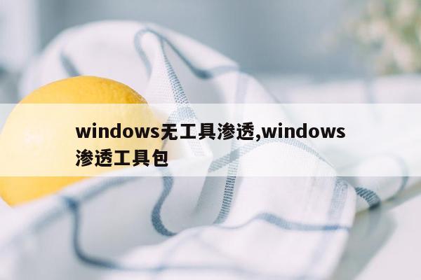 windows无工具渗透,windows渗透工具包