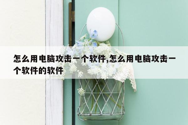 怎么用电脑攻击一个软件,怎么用电脑攻击一个软件的软件