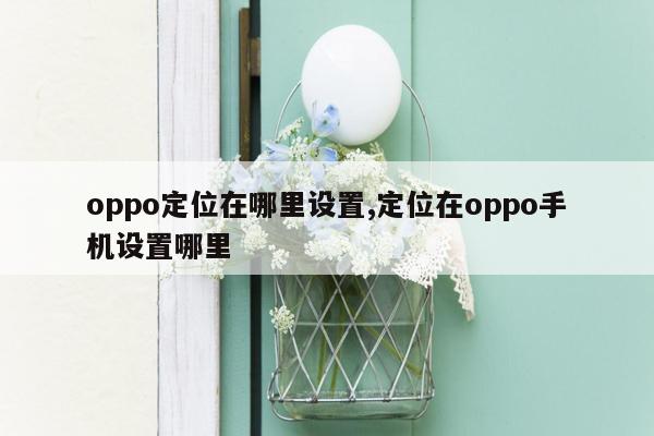 oppo定位在哪里设置,定位在oppo手机设置哪里