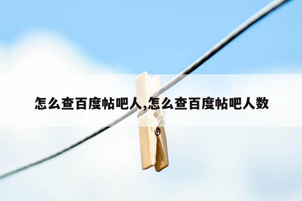 怎么查百度帖吧人,怎么查百度帖吧人数