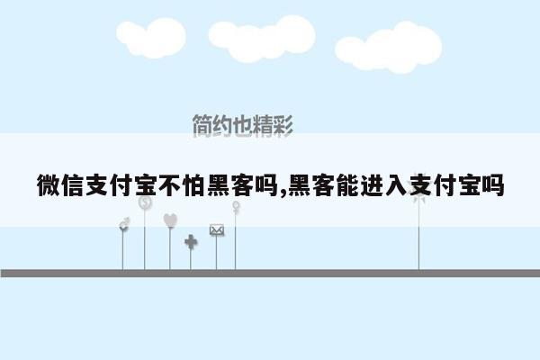 微信支付宝不怕黑客吗,黑客能进入支付宝吗