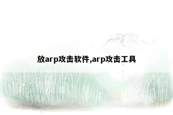 放arp攻击软件,arp攻击工具