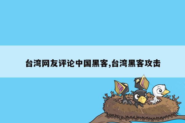 台湾网友评论中国黑客,台湾黑客攻击