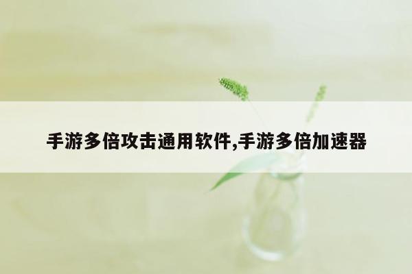 手游多倍攻击通用软件,手游多倍加速器