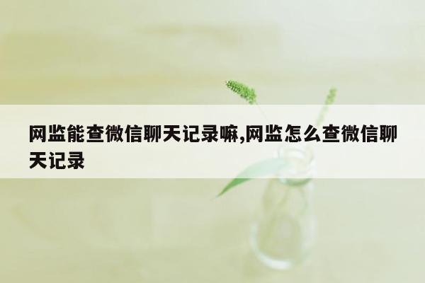 网监能查微信聊天记录嘛,网监怎么查微信聊天记录