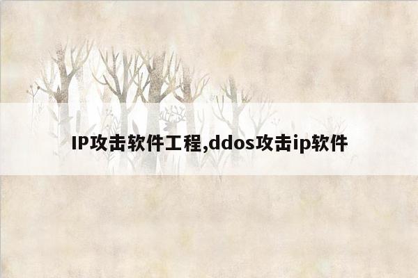 IP攻击软件工程,ddos攻击ip软件