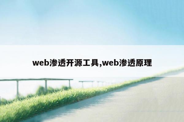 web渗透开源工具,web渗透原理