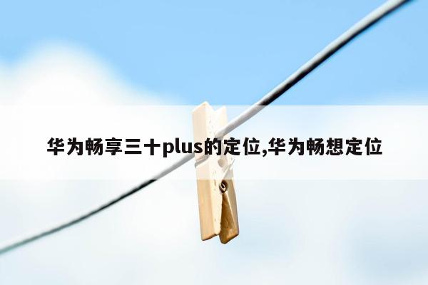 华为畅享三十plus的定位,华为畅想定位