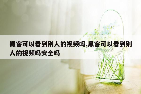 黑客可以看到别人的视频吗,黑客可以看到别人的视频吗安全吗