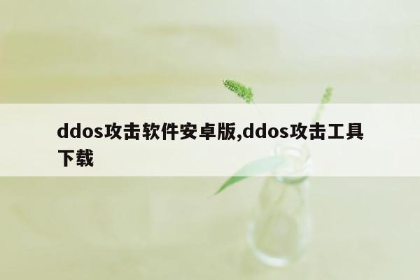 ddos攻击软件安卓版,ddos攻击工具下载