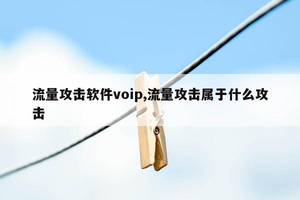 流量攻击软件voip,流量攻击属于什么攻击